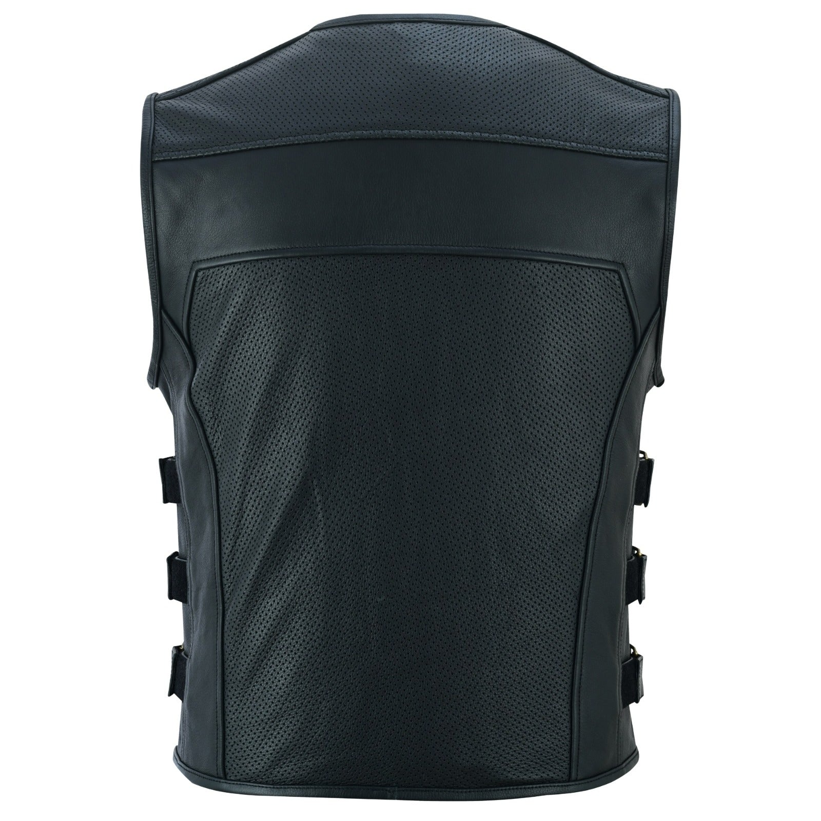 Road Star Herren Motorradweste Schwarz aus Leder