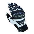 Herren Motorradhandschuhe Weiß Schwarz mit Handschutz