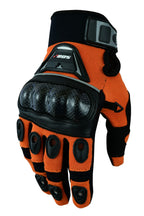 Motorradhandschuhe Orange Schwarz mit Handschutz