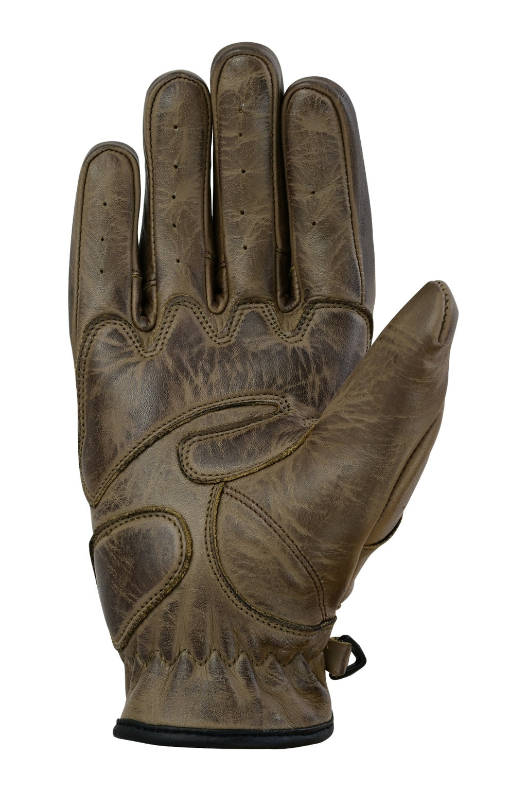Herren Vintage Leder Motorradhandschuhe Braun mit Schutzverstärkung