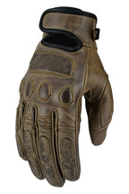 Herren Vintage Leder Motorradhandschuhe Braun mit Schutzverstärkung
