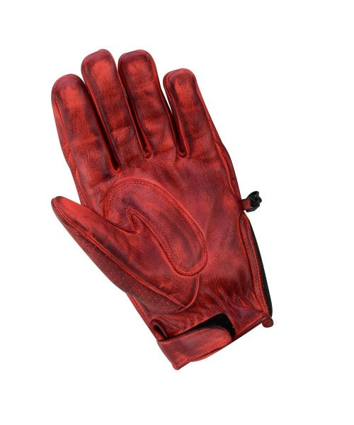 Rote Motorrad-Lederhandschuhe Herren mit Knöchelprotektoren