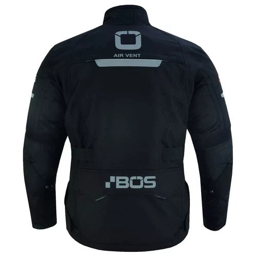 Touring-Motorradjacke Schwarz aus 600D-Polyester mit herausnehmbarem Thermofutter