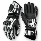 Weiße Motorrad Handschuhe Herren mit Knöchelschutz und Sportoptik