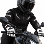 Herren Motorradhandschuhe Weiß Schwarz mit Fingerverstärkung und Handgelenkverschluss