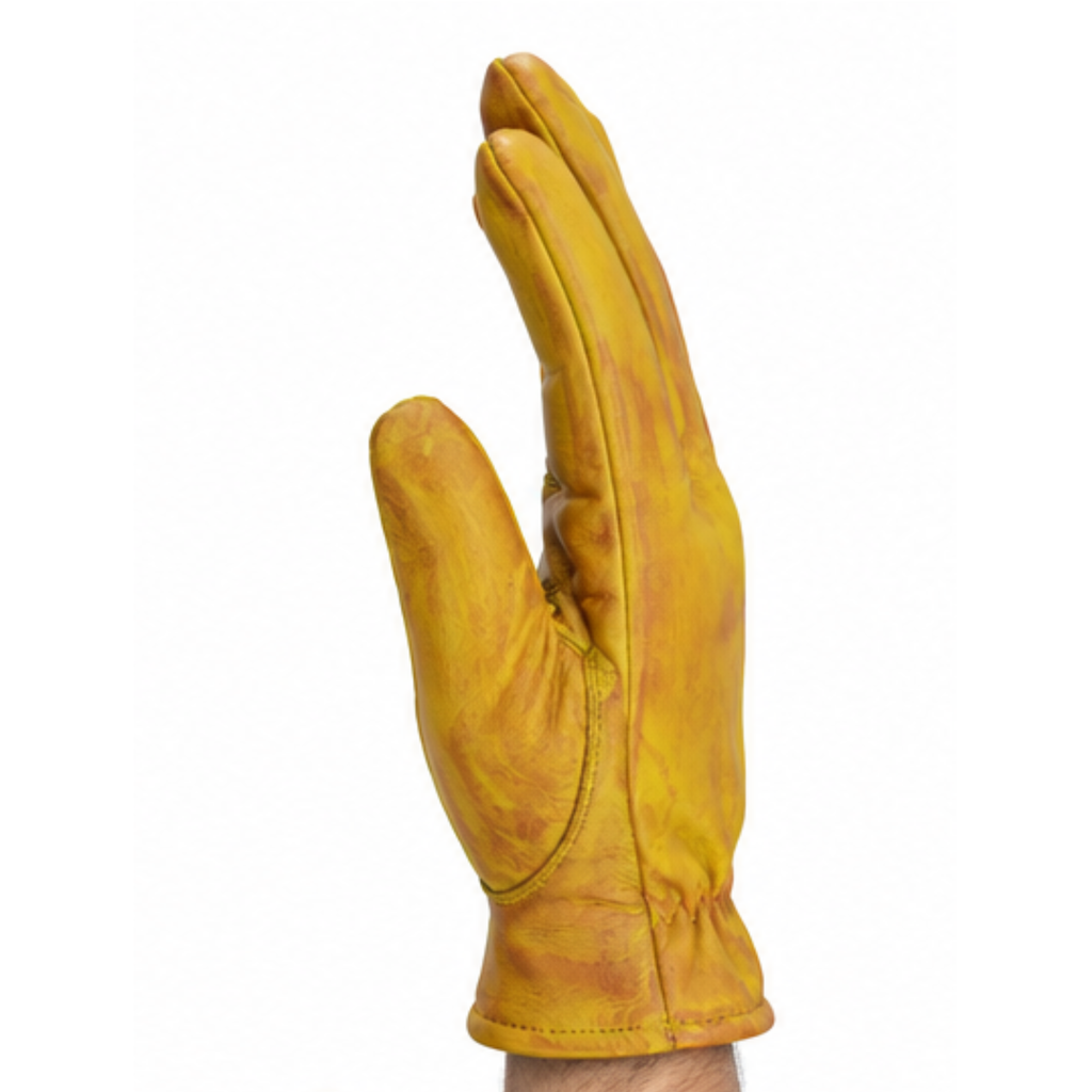 Gelbe Herren-Lederhandschuhe mit zeitloser Optik