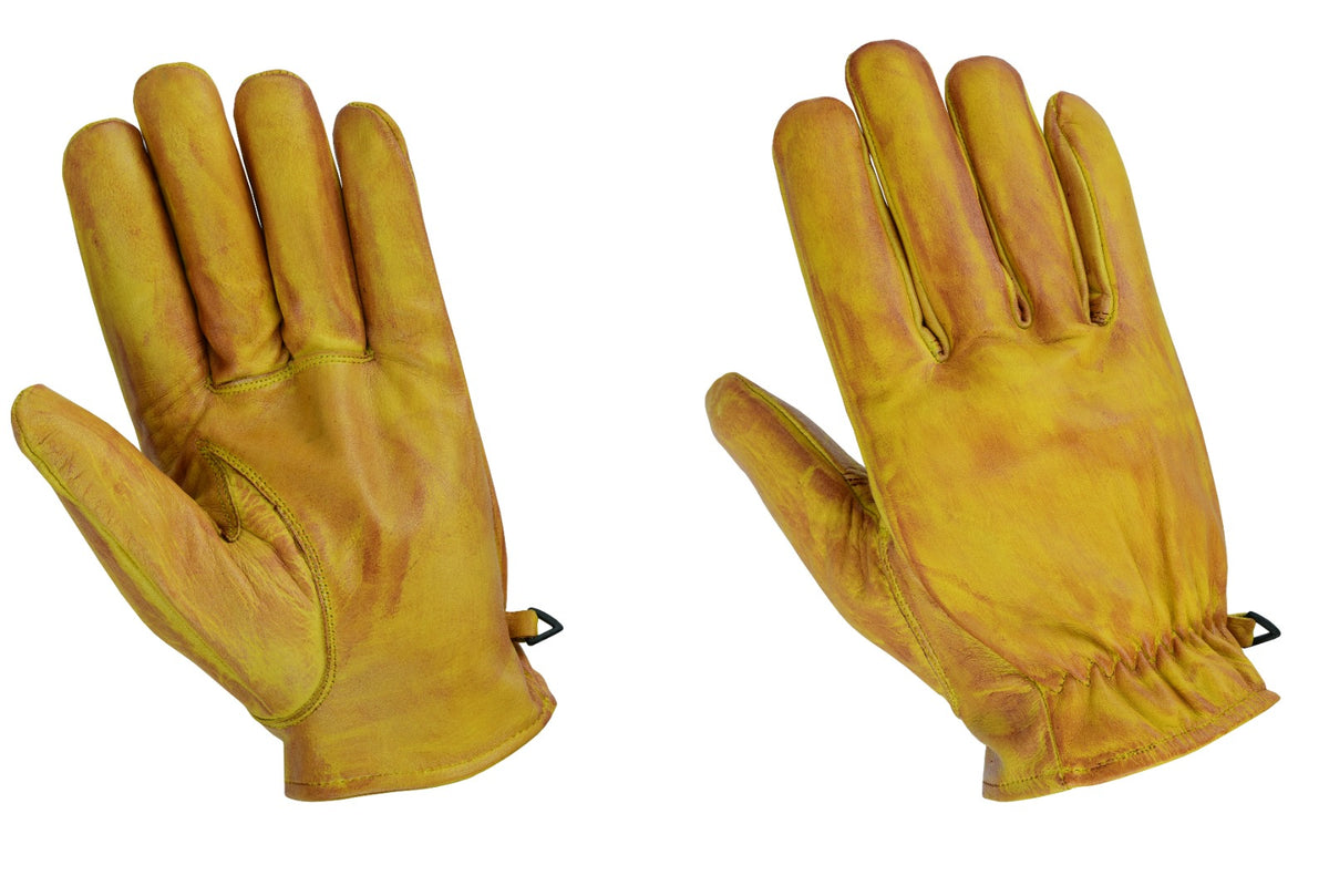 Gelbe Herren-Lederhandschuhe mit zeitloser Optik