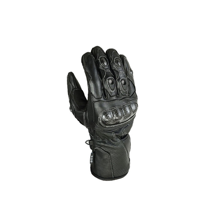 Sportliche Motorradhandschuhe – Ziegenleder und Rindsleder für Schutz und Komfort Schwarz
