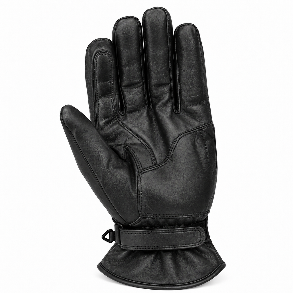 Schwarze Motorrad-Handschuhe Herren mit langem Bündchen