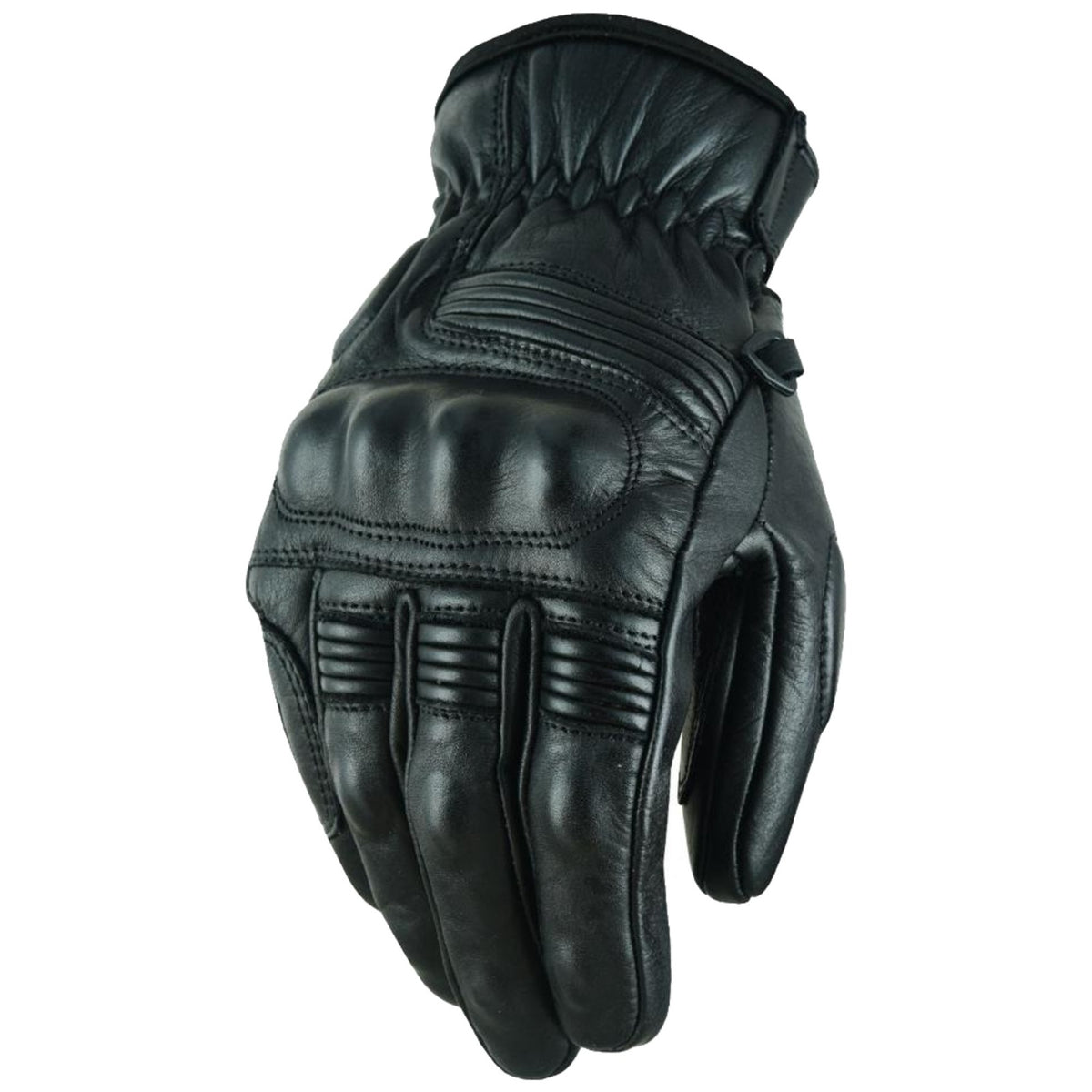Herren Motorrad Lederhandschuhe Schwarz mit Handprotekto