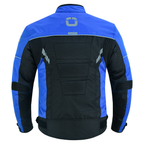 Herren Sommer Motorradjacke Blau CE-Protektoren