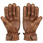 Herren Leder Motorradhandschuhe Braun mit Protektoren