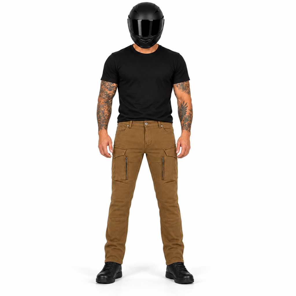 Motorrad-Cargohose mit Aramid-Verstärkung und CE-Level-2-Knieprotektoren – Verschiedene Farben