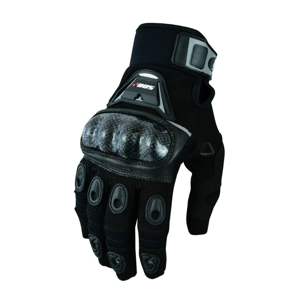 Herren Motorradhandschuhe Schwarz mit Protektoren