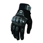 Herren Motorradhandschuhe Schwarz mit Protektoren