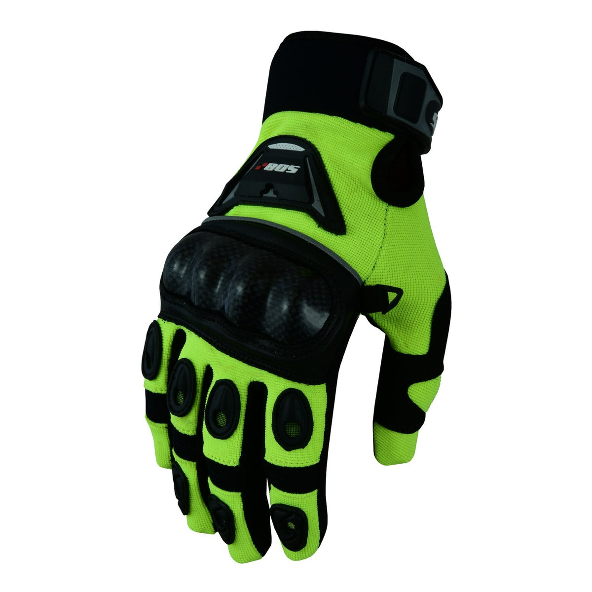 Herren Motorradhandschuhe Neon Gelb Schwarz mit Knöchelschutz