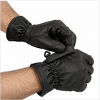 Schwarze Motorrad-Handschuhe Herren mit langem Bündchen