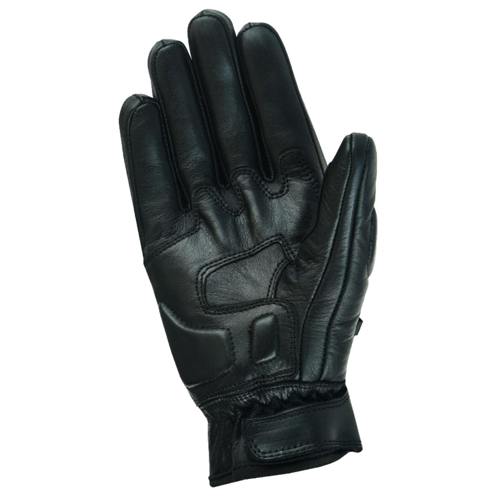 Herren Motorrad Lederhandschuhe Schwarz mit Handprotekto