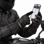 Herren Motorradhandschuhe mit langer Stulpe und Reißverschluss