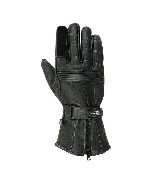 Herren Motorradhandschuhe mit langer Stulpe und Reißverschluss
