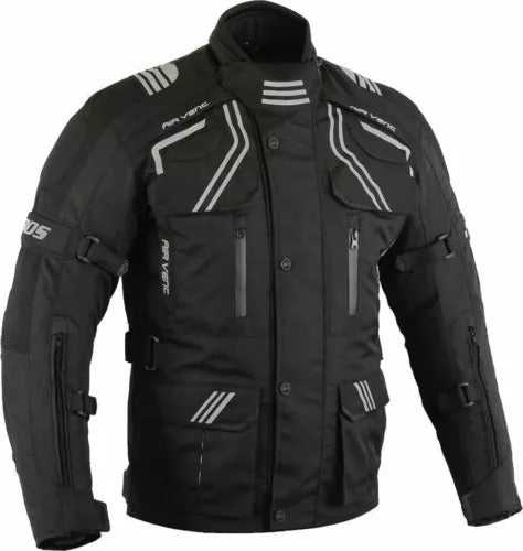 Herren-Motorradjacke mit CE-Protektoren und herausnehmbarem Thermofutter