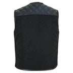 Club Style Motorradweste Herren mit Leder und Canvas Materialmix