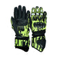 Motorradhandschuhe aus Rindsleder Neongrün
