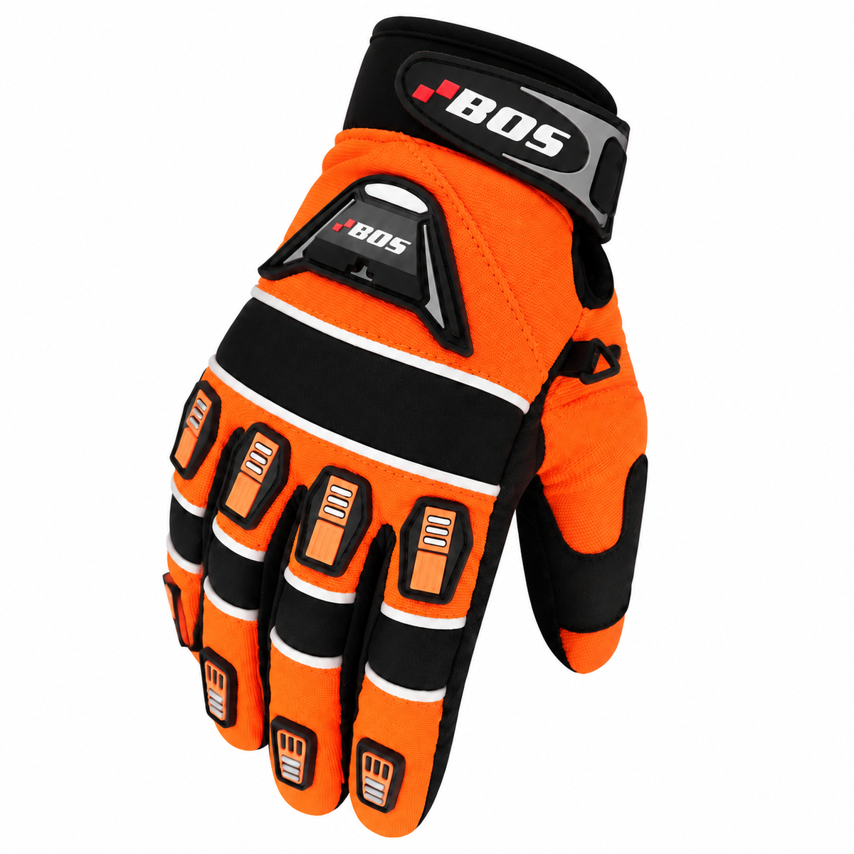 Herren Motorradhandschuhe Orange Schwarz mit Fingerverstärkung