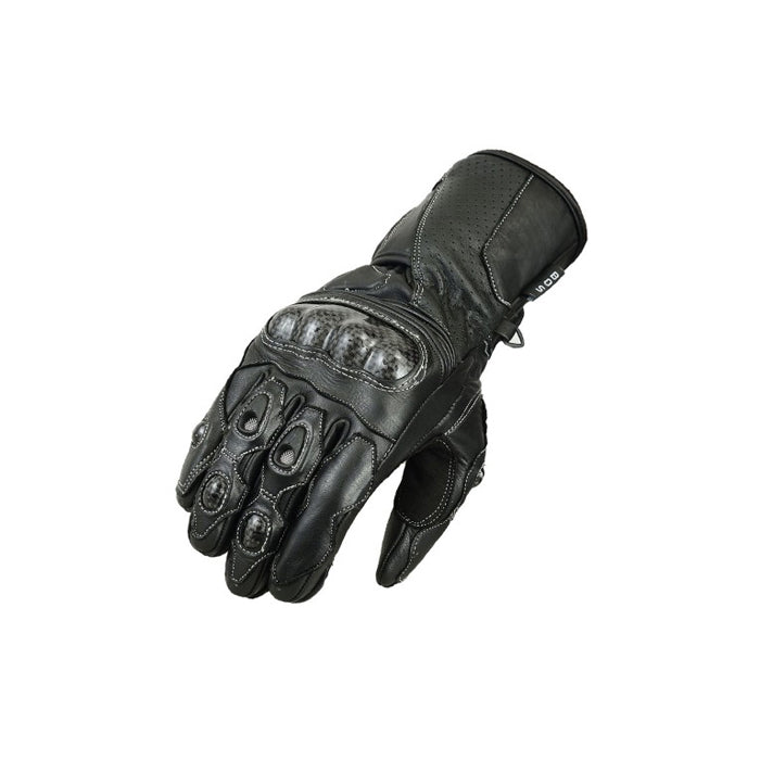 Sportliche Motorradhandschuhe – Ziegenleder und Rindsleder für Schutz und Komfort Schwarz
