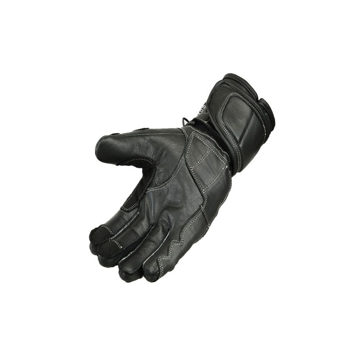 Sportliche Motorradhandschuhe – Ziegenleder und Rindsleder für Schutz und Komfort Schwarz
