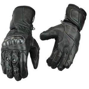 Herren Motorradhandschuhe Schwarz mit Hartprotektor und Touring-Design