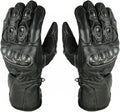 Herren Motorradhandschuhe Schwarz mit Hartprotektor und Touring-Design