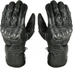 Herren Motorradhandschuhe Schwarz mit Hartprotektor und Touring-Design
