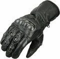 Herren Motorradhandschuhe Schwarz mit Hartprotektor und Touring-Design