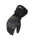 Herren Motorradhandschuhe Schwarz mit Schutzpolster und Langschaft