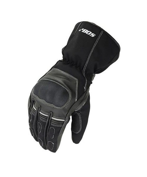 Herren Motorradhandschuhe Schwarz mit Schutzpolster und Langschaft