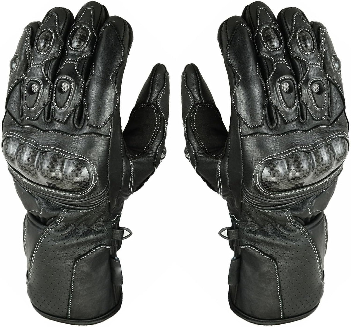 Herren Motorradhandschuhe Schwarz mit Hartprotektor und Touring-Design