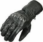 Herren Motorradhandschuhe Schwarz mit Hartprotektor und Touring-Design