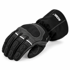 Herren Motorradhandschuhe Schwarz mit Schutzpolster und Langschaft