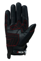 Herren Motorradhandschuhe Schwarz mit roten Details und Mesh-Belüftung