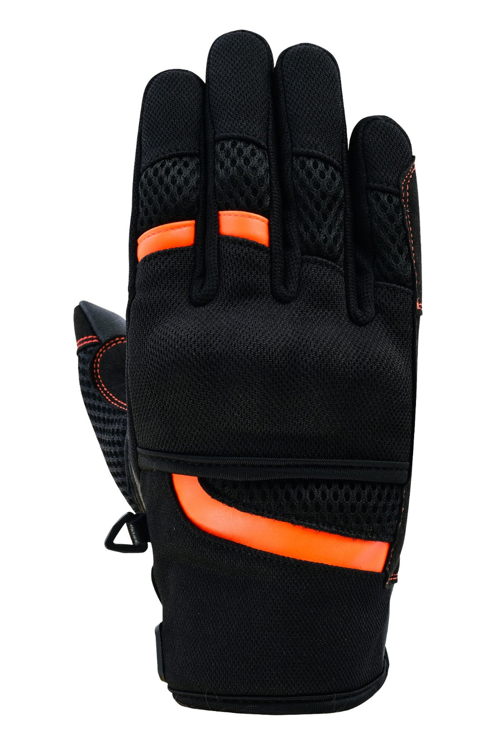 Herren Motorradhandschuhe Schwarz mit Mesh-Einsätzen und verstärkter Handfläche