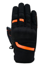 Herren Motorradhandschuhe Schwarz mit Mesh-Einsätzen und verstärkter Handfläche