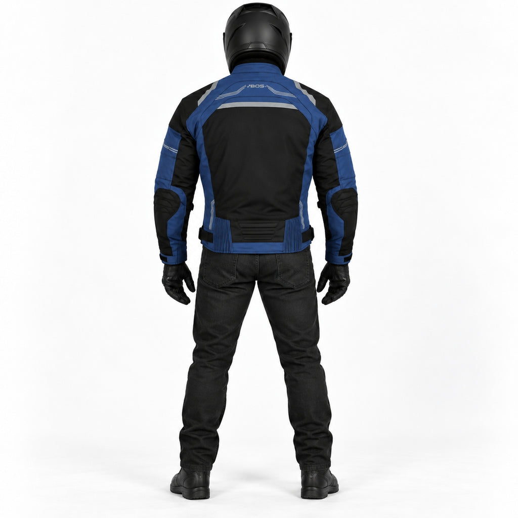 Motorradjacke Herren Sommer Blau mit CE-Protektoren – Textiljacke