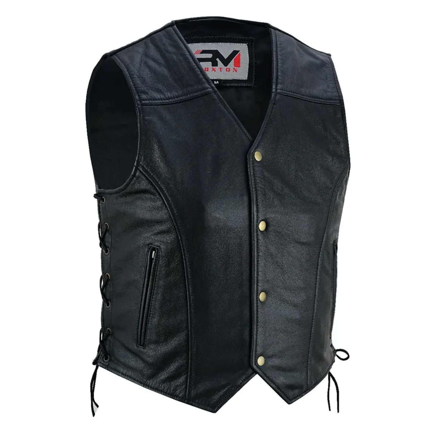 Herren Motorrad Lederweste aus Rindsleder – RM