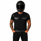 Road King Motorradweste Schwarz mit Stehkragen