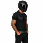 Road King Motorradweste Schwarz mit Stehkragen