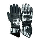 Motorradhandschuhe aus Rindsleder, weiß


