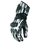 Weiße Motorrad Handschuhe Herren mit Knöchelschutz und Sportoptik