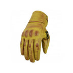 Gelbe Leder-Motorradhandschuhe Herren mit Handverstärkung